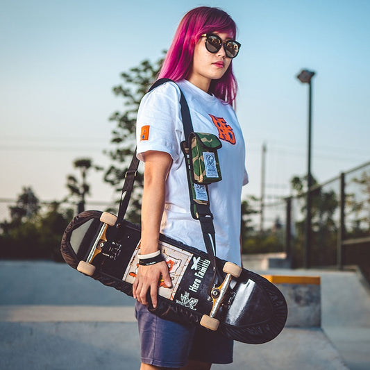 Mackar design professional long board dance board shoulder skateboard strap double rocker road board electric skateboard bag