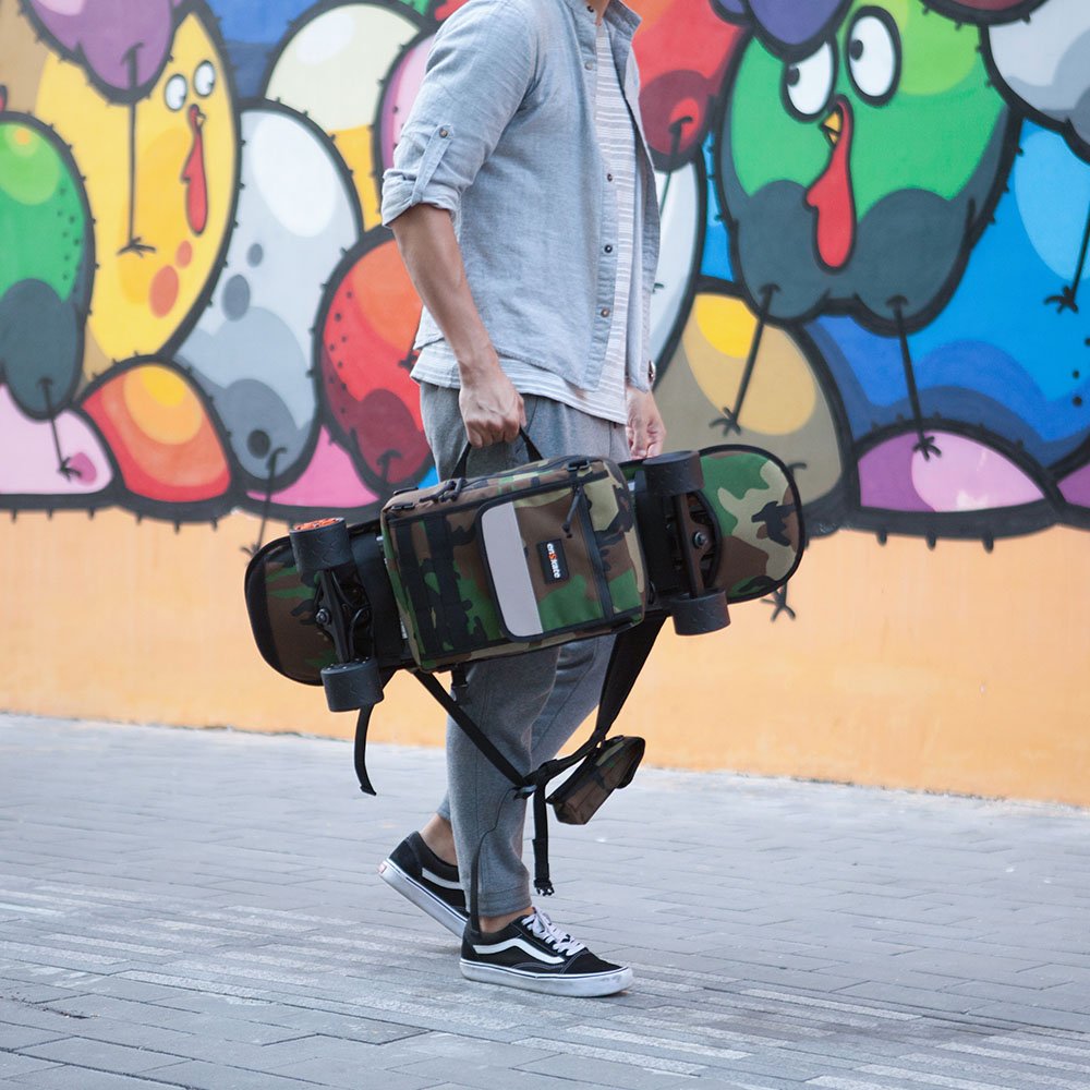 Electric Skateboard 34inch Longboard Bag, 3-in-1 Universal Backpack with Strap Shoulder Handy Handbag Camouflage Oxford Skate Board Fashion Backlight  Carrying Backpack Bag