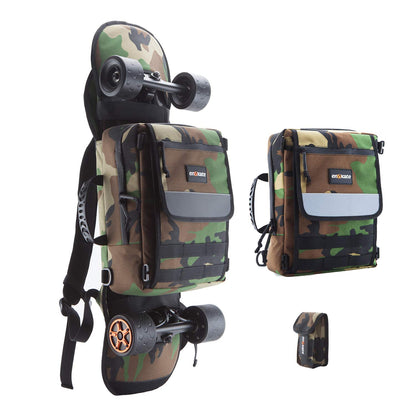Electric Skateboard 34inch Longboard Bag, 3-in-1 Universal Backpack with Strap Shoulder Handy Handbag Camouflage Oxford Skate Board Fashion Backlight  Carrying Backpack Bag