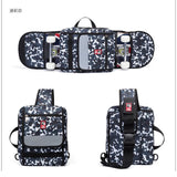 Street Skateboard Backpack Single-Shoulder Double Rocker Carrying Bag 900D Nylon Oxford Knapsack Suits For 21x90cm Decks